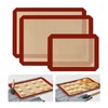 KitchenRaku 3-Pack Silicone Baking Mat, (16.5"x11.6") 2 Half Sheets +