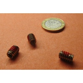 Basic Stainless Steel Self Lock Set Screw, Nylon Patch, Cup, 1/4"-20 x 3/8" Long 20 pc