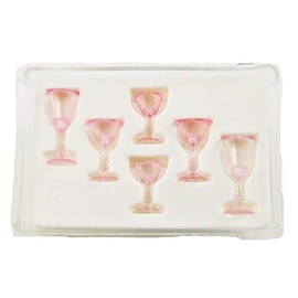 Melody Jane Dollhouse Pink Cut Stemware Glasses Set Chrysnbon Dining Room Accessory