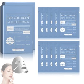 10pcs Mascarilla Bio ColgenoBio Collagen MaskCollagen Mask,Mascarilla Nocturna de Colgeno,Hidratante y nutritiva,Deep collagen maskReducir los poros2 