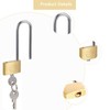 Recogwood 2Pcs Brass Padlock, 30mm Heavy Duty Long Shackle Padlocks,