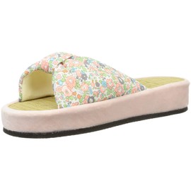Rush Slippers Flower/PK Rush Indoor Room Shoes Summer Open Front Women's 9.1 - 9.6 inches (23 - 24.5 cm)