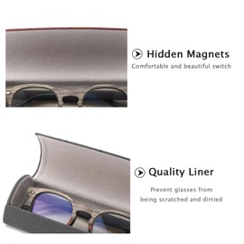 OPUGIT Glasses Case Hard Case Hard Shell Glasses Case Box Portable Hard Glasses Box for Glasses and Sunglasses, H2-Brown