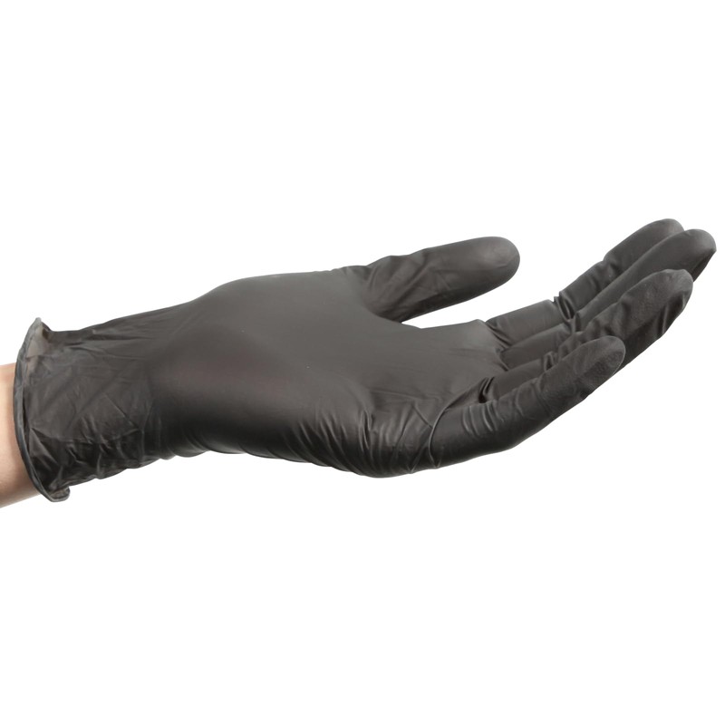 ForPro 30ct Disposable Nitrile Gloves, 4 Mil/X-Large, Black, Food Safe