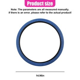 UHANBUT Elastic Stretch Steering Wheel Cover, Anti-Slip 15 inch Microfiber Odorless Breathable Ice Silk Car Steering Wheel Protector, Easy Carry, Warm in Winter & Cool in Summer (Blue)