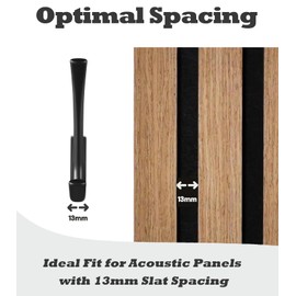 T TAKONE Acoustic Panel Hooks - Pack of 5 Black 13mm Coat Hooks for Screw, Perfect for Acoustic Panels in Bedroom, Living Room and Office (Pitch Black)