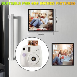 CHUNNIAO Black Magnetic Picture Frame 4X4 for Refrigerator,12 pack,Square Photo Magnets Sleeves