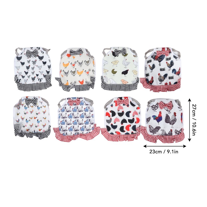 8 Pcs Chicken Saddle for Hens Wing Back Protector Elastic