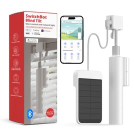 SwitchBot Blind Tilt Motorized Blinds - Smart Electric Blinds with Bluetooth Remote Control, Solar Powered, Light Sensing Control, Add Hub Mini to Make it Compatible with Alexa & Google Home