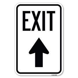 Exit Sign Exit with Up Arrow | 12" X 18" Heavy-Gauge Aluminum Rust Proof Parking Sign | Protect Your Business & Municipality | Made in The USA