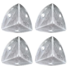 ALPENSTAHL Box Corners Rounded Furniture Corners Vintage Metal Edge Protection for Corners, Chests, Boxes, Suitcases Corner Brackets Steel Yellow Passivated, Pack of 4 – Triangle Protective Corners
