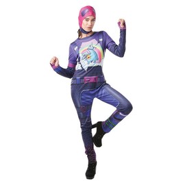 Rubie's Fortnite Brite Bomber Teen Costume Jumpsuit w/Cap & Accessories - 11-12 yrs Blue