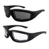 2 Pairs Maxx SS1 Sport Motorcycle Foam Padded Sunglasses Black