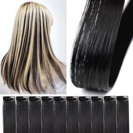 Colored Hair Extensions, Orange Clip In Hair Extensions, Color Hair Extensions, Colorful Hair Pieces for women, 10 Pcs 22 Inches