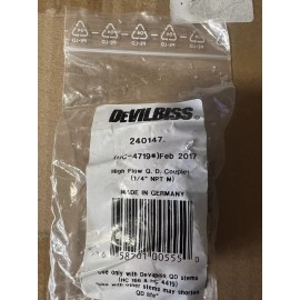 DeVilbiss HC-4719 240147 Quick Disconnect High Flow Steel Coupler 1/4    NEW