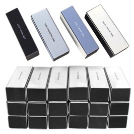 Iconikal 4-Way Fingernail Buffer Block, Gray/Black, 18-Pack, for Shaping Smoothing Buffing Shining