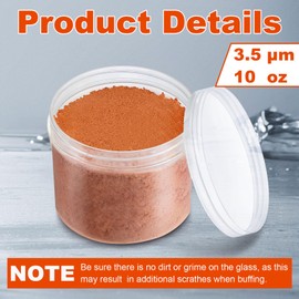 Teenyyou 10 oz Cerium Oxide Polishing Powder for Glass with 1 Plastic Bottle 3.5 Um Cerium Oxide High Grade Polishing Compound Glass Scratch Remover for Repair Buffing Ceramics