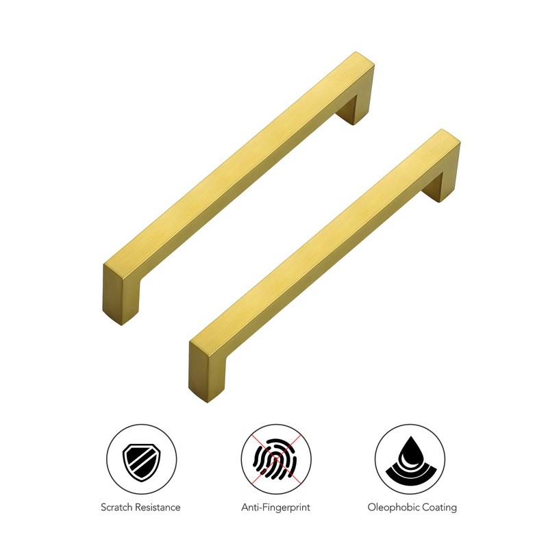 Ravinte 18 Pack 6-1/4 Inch Kitchen Square Cabinet Handles Brushed