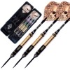 CUESOUL 21g/23g/25g Steel Tip Darts with Black Dart Case -