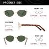 KINGSEVEN Classic Retro Sunglasses Oval Lens Aluminum Magnesium Frame 7589-2