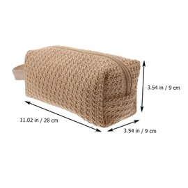 OATIPHO Large Capacity Straw Toiletry Bag for Women Unique Design Portable Makeup Bag for Travel Beach and Daily Use for Cosmetics Toiletries and More