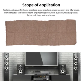 Speaker Grill Cloth, Polyester Fabric Protective Dust Resistant Replacement for Home Theater, KTV with Elasticity and Easy Cleaning, Suitable for Large Speakers, 59.06 X 19.69 Inch