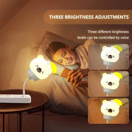 Lunriwis Children's Night Light Bear Night Light Baby LED Light, Bendable Multi-Angle Adjustable Bear Light USB Interface Direct Plug-in Simple and Easy to Use Children's Birthday Gift Decoration