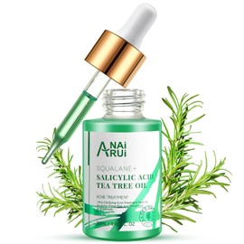 ANAI RUI Aceite Facial Para El Acné, Aceite De Árbol De Té Con Ácido Salicílico, Aceite Para Piel Propensa Al Acné, Calma El Acné, Alivia El Enrojecimiento, Aceite De Árbol De Té Para Rostro Y Espalda