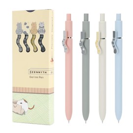 Ddaowanx Cute Cat Pens, 4 Pcs 0.5mm Quick Dry Black Ink Gel Pens Fine Point Smooth Writing Pens, Cat Lover Gifts for Women Men