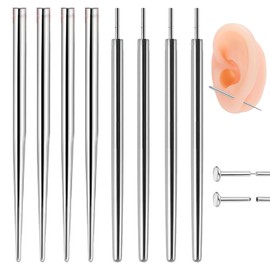 8PCS Piercing Taper, Piercing Insertion Tool, Nose Piercing Kit, Labret Insertion Tool, M1.0/M1.2/0.45mm Threader Tools for Ear, Nose, Lip, Eyebrow, Belly, Nipple Jewelry