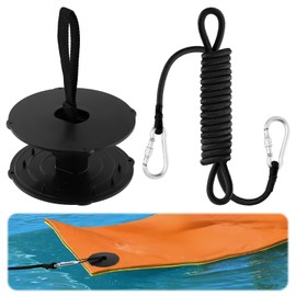 Floating Water Mat Tether Kit, Lily Pad Floating Mat Straps Tether and 118 Inch Bungee Cord, Grommet Kit Foam Water Pad Tether Sturdy Safety Portable Cord for All Foam Water Pads