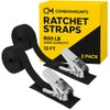 CondoMounts RSSB21 Ratchet Straps with Protective Pads, 13 Ft x