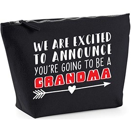 Hippowarehouse We Are Excited To Announce You're Going To Be A Grandma printed make up cosmetic wash bag 18x19x9cm