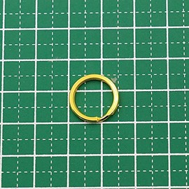 KUKU Kobo Flat Double Ring Double Ring Key Ring Set of 20 (Gold, Outer Diameter 0.6 inches (15 mm)