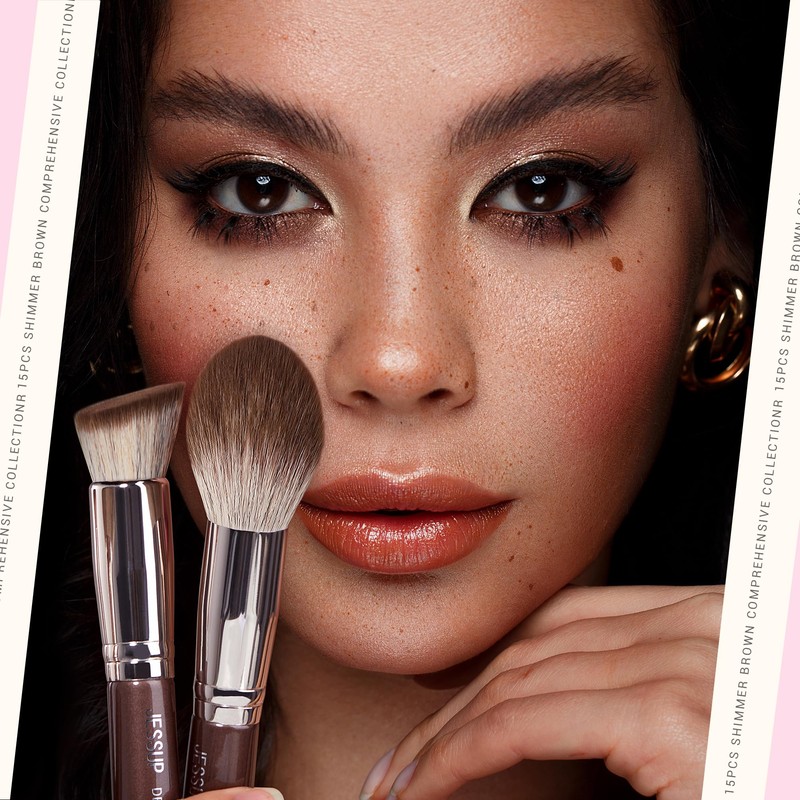Jessup T498 Makeup Brush Set 15-Piece Make Up Brush Set