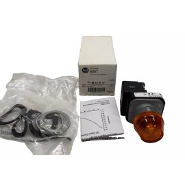 Allen-Bradley Allen Bradley 800T-QH2A 800T PB,30mm Pilot Light,LED Lamp,12-130V AC/DC,Amber