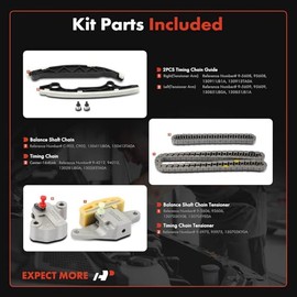 A-Premium 6PCS Kit de Cadena de Distribución del Motor con Guía y Piñón | L4 2.5L Compatible con Nissan e Infiniti - Altima 2014-2018, Rogue 2014-2016