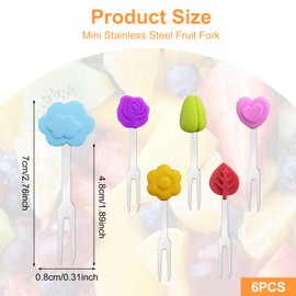 Diyxisk Obstgabeln Kinder, 6 Stücke Obstgabel aus Edelstahl, Wiederverwendbar Obstgabeln, Mini Dessertgabeln, Kann für Obst, Salate, Desserts, Käse Verwendet Werden