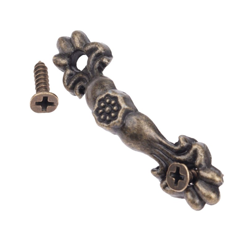 dophee 10Pcs Antique Brass Decorative Pulls Handles for Mini Jewelry