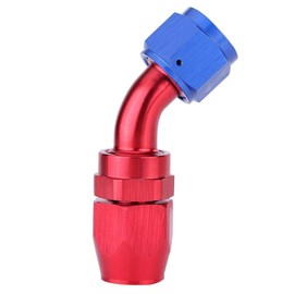 Car Oil Cooling Joint, AN10 Oil Cooler Adapter, Rotates at Hose End of Fuel Line, Blue and Red Anodised (14.2 mm 45°) Internal and External Decoration Change Interior & Exterior Tuning