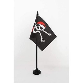Table Flag Red 15 x 10 cm Pirate Skull Table Flag 10 x 15 cm AZ FLAG