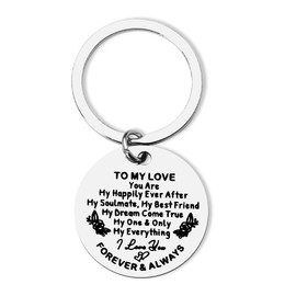 Couple Gifts for Boyfriend Girlfriend Birthday Christmas Gifts for Husband Wife Anniversary Wedding Gifts for Couple To My Love Keychin Gift Engraved