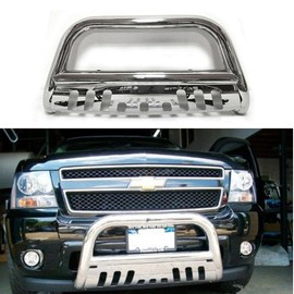 AutoForever 3" Front Bumper Bull Bar Grille Guard Stainless Steel Tubing Brush Push Bar Compatible with 2007-2013 Chevy Silverado 1500 GMC Sierra 1500 LD New Body - Chrome
