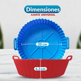 Silicona para freidora de aire (air fryer) 2-Pack.Para freidoras de aire, ollas multiuso, microondas, hornitos y hornos convencionales. Fáciles de limpiar y compatibles con lavavajillas.