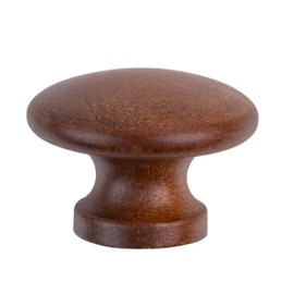 Walnut Wood Drawer Knob | Diameter: 1 1/4" | Wooden Handle for Antique Cabinet Door, Dresser Drawer, Desk | Furniture Reproduction Hardware | DK20-W (10)