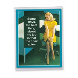 NobleWorks Jumbo Hilarious Administrative Professionals Day Paper Card From Us 8.5 x 11 Inch with Envelope (1 Pack) Large Jumbo Swivel Chair J4306APG-US