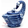 Handmade Porcelain Gzhel Swan bird teapot coffee server handmade in