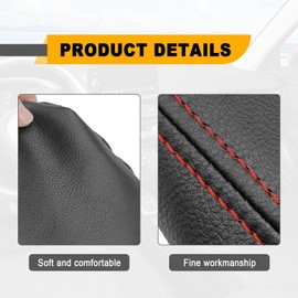 SYudwen Black Car Armrest Storage Box Lids Car Center Console Armrest Cover Protector Compatible with Civic 2022 2023 2024 2025 with CVT (Red line)