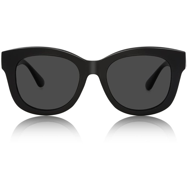 JiSoo Reader - Lentes de sol para mujer y hombre, lentes de sol de lectura de gran tamaño para mujer 2.25, no bifocales, color negro