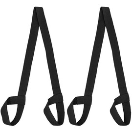 Yoga Mat Strap, Yoga Strap for Mat Carrying Durable Non Slip Polyester Cotton Yoga Mat Belt with Two Adjustable Loops Black